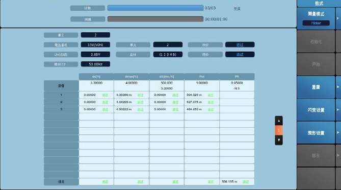 이노 INNO SPA6000 IEC 고조파 및 전압 플리커 측정 화면 이미지