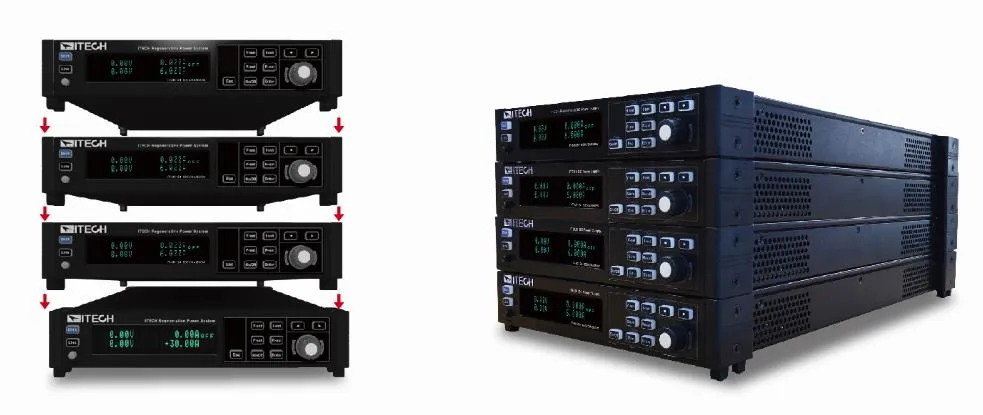 아이텍 ITECH IT-M3100 여러 대를 적층한 다채널 전원공급기 구성 이미지