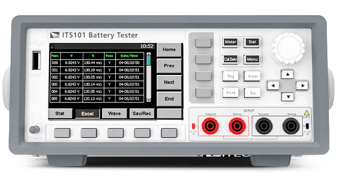 아이텍 ITECH IT5100 배터리 내부저항 테스터 전면 조작부와 디스플레이 이미지