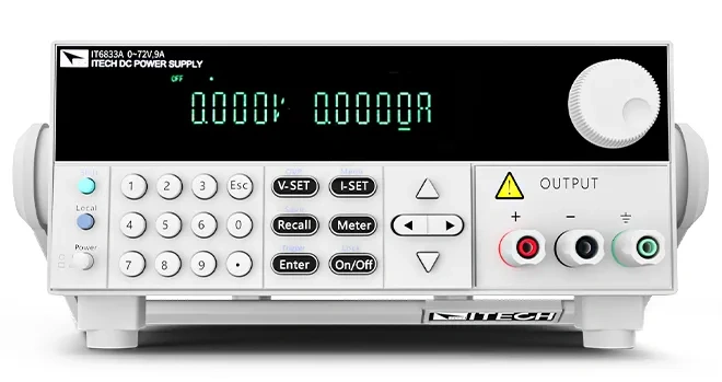 아이텍 ITECH IT6800A/B Single Channel DC 전원공급기 전면 디스플레이와 조작부 이미지
