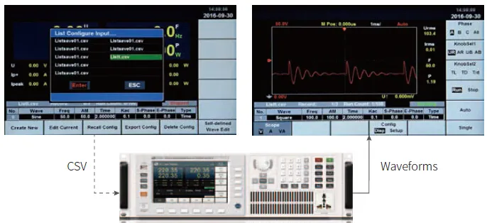 아이텍 ITECH IT7600 CSV 파형 가져오기 및 임의 파형 출력 구성 이미지