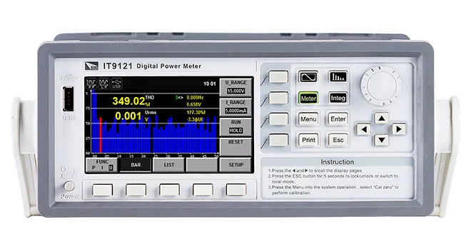 아이텍 ITECH IT9100 파워미터 전면 디스플레이와 조작부 이미지