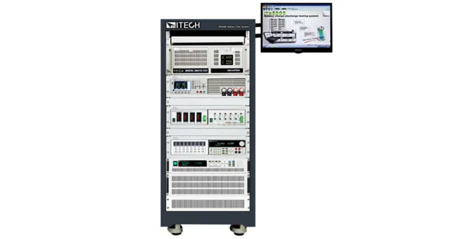 아이텍 ITECH ITS5300 배터리 충방전 테스트 시스템 본체와 모니터 구성 이미지