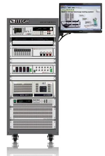 아이텍 ITECH ITS5300 배터리 충방전 테스트 랙과 제어 모니터 구성 이미지