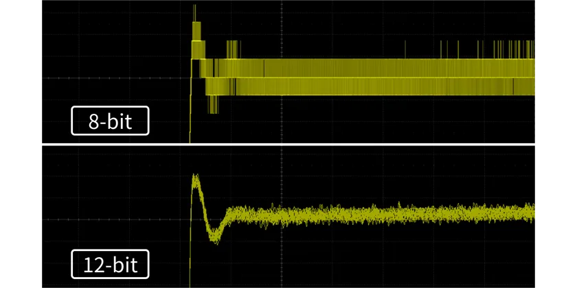 시글런트 SIGLENT SDS1000X HD 12-bit 고분해능 파형 비교 설명 이미지