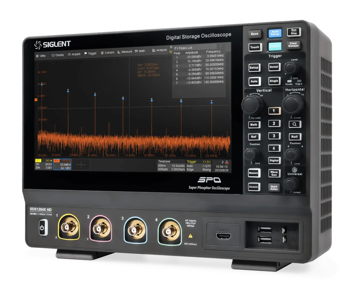 시글런트 SIGLENT SDS1000X HD 고분해능 신호 분석 화면 예시 이미지