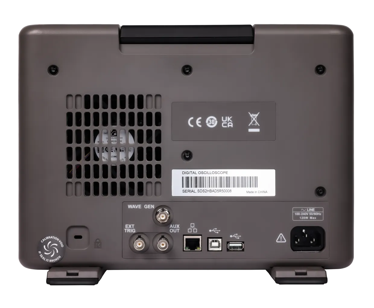 시글런트 SIGLENT SDS2000X HD 후면 인터페이스와 전원 입력부 이미지