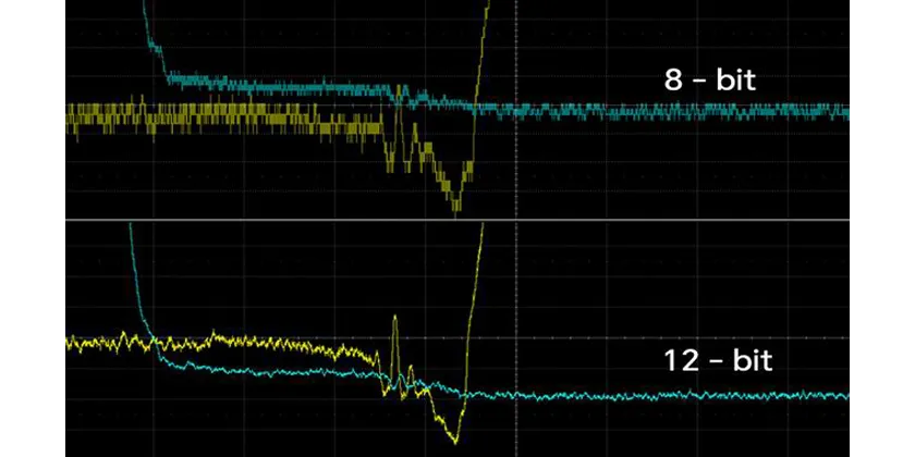 시글런트 SDS3000X HD 12비트 ADC 파형 비교