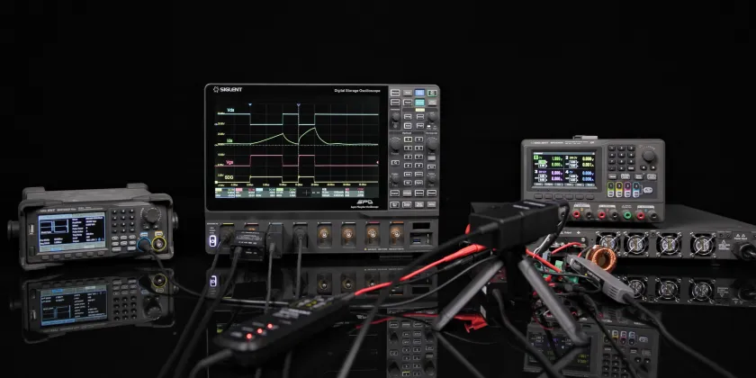 시글런트 SIGLENT SDS5000X HD SiC GaN 와이드 밴드갭 반도체 시험 구성 이미지