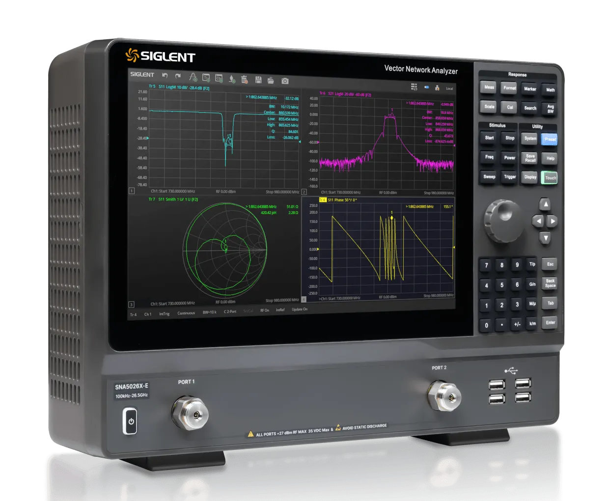 시글런트 SIGLENT SNA5000X-E 전면 사선 제품 이미지