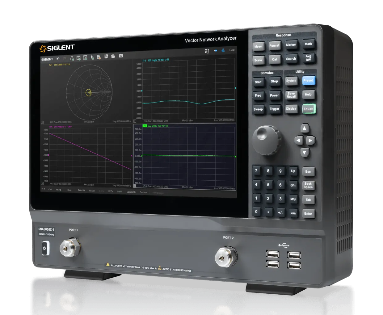 시글런트 SIGLENT SNA5000X-E 터치스크린 측정 화면 이미지