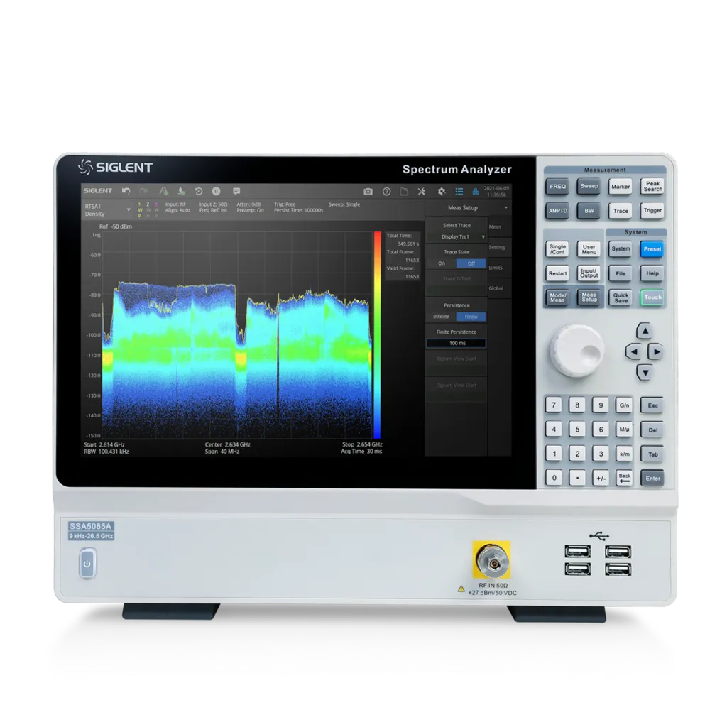 시글런트 SIGLENT SSA5000A 시리즈 스펙트럼분석기 전면 제품 이미지
