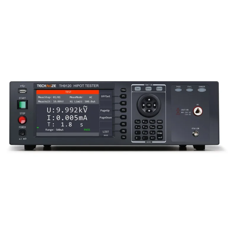 TECHMIZE TH9120 Series Hipot Tester 고전압 내전압 절연저항 시험기 전면 제품 이미지