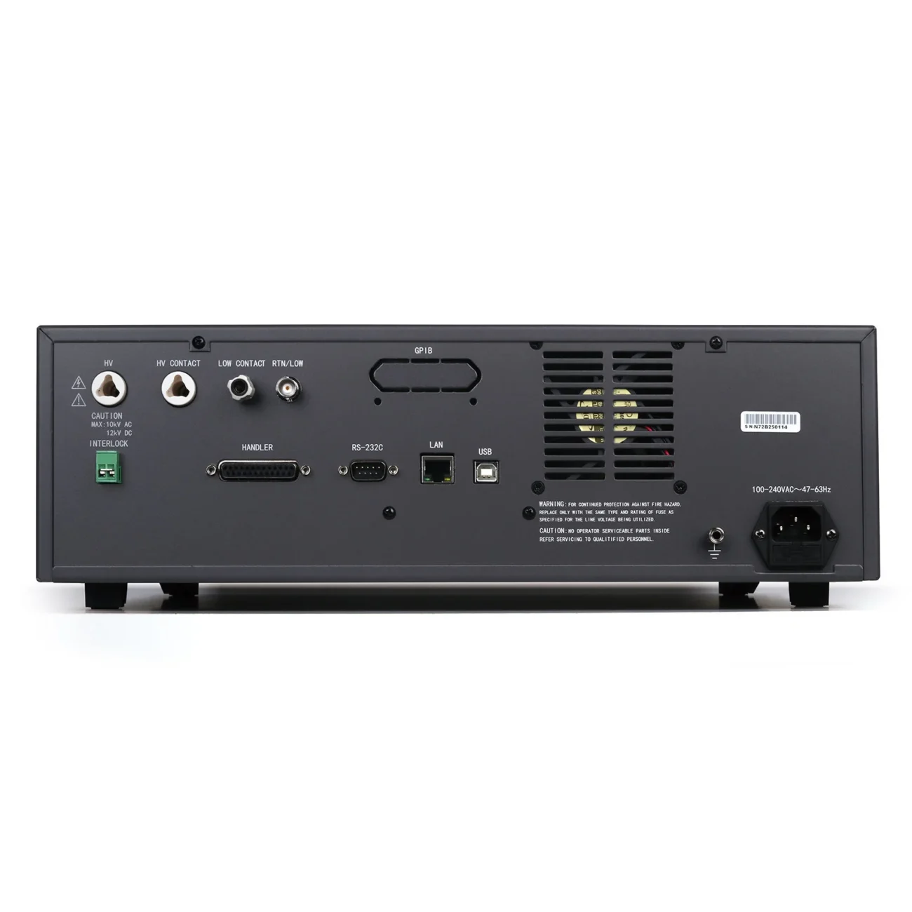 TECHMIZE TH9120 Series Hipot Tester 고전압 내전압 절연저항 시험기 후면 제품 이미지