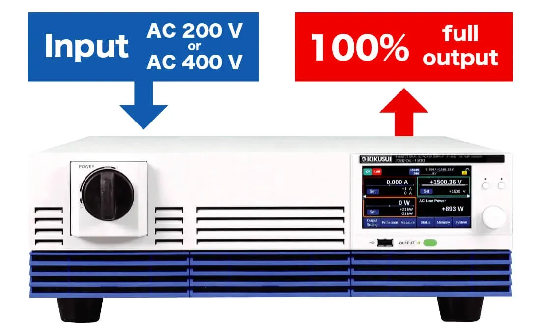 키쿠수이 KIKUSUI PXB 삼상 200 V 또는 400 V 입력 선택 안내